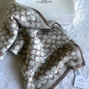 New with tags and box COACH scarf Merino Wool